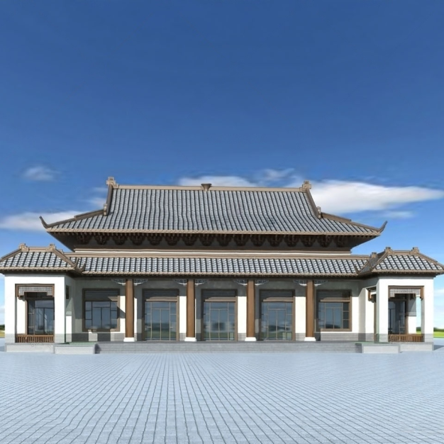 新中式建筑3D模型